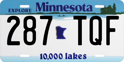 MN license plate 287TQF