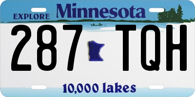 MN license plate 287TQH