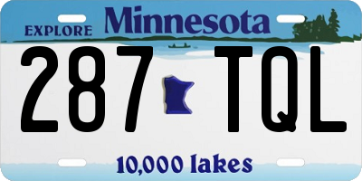MN license plate 287TQL