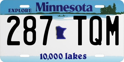 MN license plate 287TQM