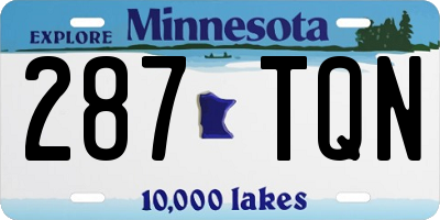 MN license plate 287TQN
