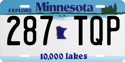 MN license plate 287TQP