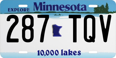 MN license plate 287TQV