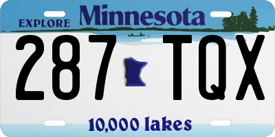 MN license plate 287TQX