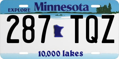 MN license plate 287TQZ