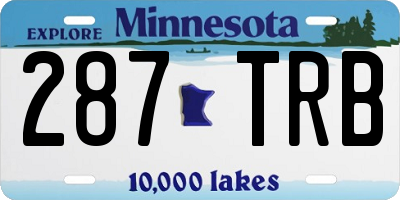 MN license plate 287TRB