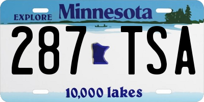 MN license plate 287TSA
