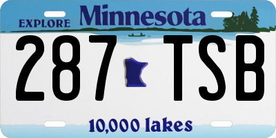 MN license plate 287TSB