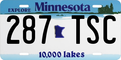 MN license plate 287TSC