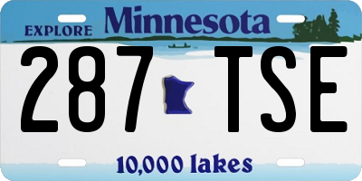 MN license plate 287TSE