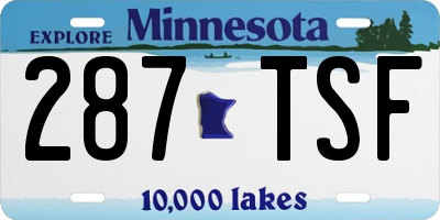 MN license plate 287TSF