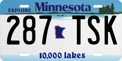 MN license plate 287TSK