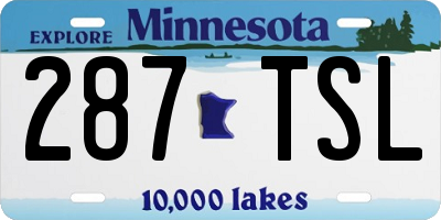 MN license plate 287TSL