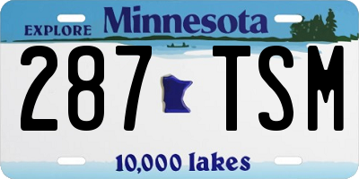 MN license plate 287TSM