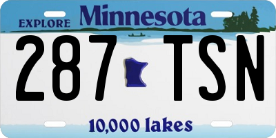 MN license plate 287TSN