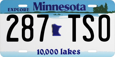 MN license plate 287TSO