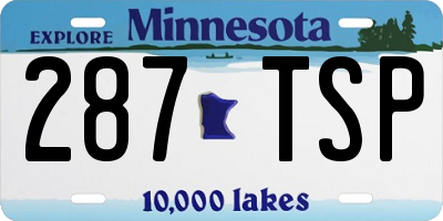 MN license plate 287TSP