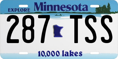 MN license plate 287TSS