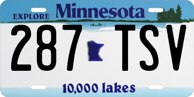 MN license plate 287TSV
