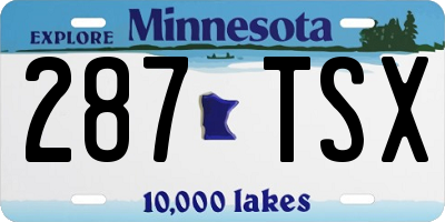 MN license plate 287TSX