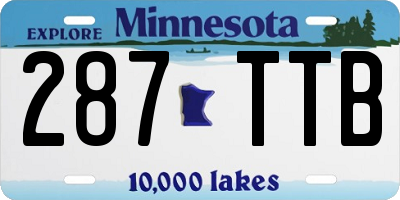 MN license plate 287TTB
