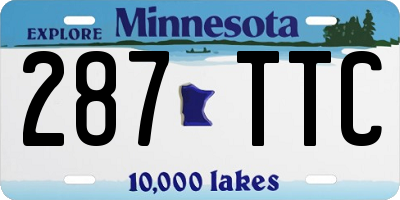 MN license plate 287TTC