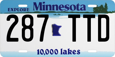 MN license plate 287TTD