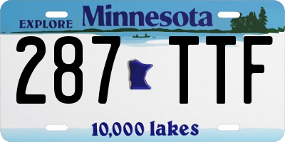 MN license plate 287TTF