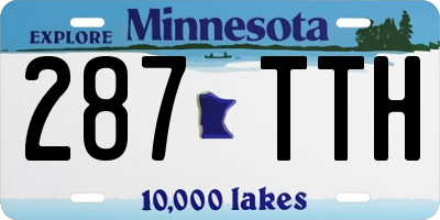 MN license plate 287TTH