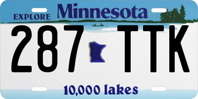 MN license plate 287TTK