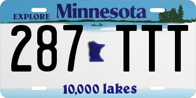 MN license plate 287TTT