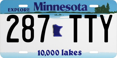 MN license plate 287TTY