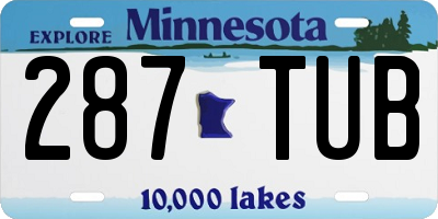 MN license plate 287TUB