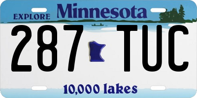 MN license plate 287TUC
