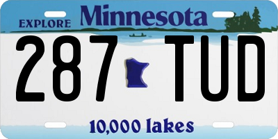 MN license plate 287TUD