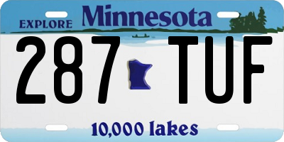 MN license plate 287TUF