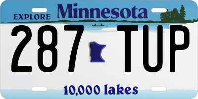 MN license plate 287TUP