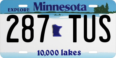 MN license plate 287TUS