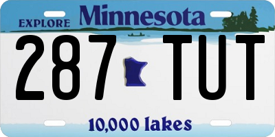 MN license plate 287TUT