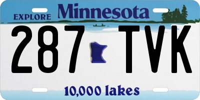 MN license plate 287TVK