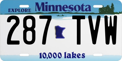 MN license plate 287TVW