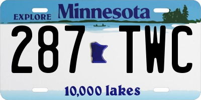 MN license plate 287TWC