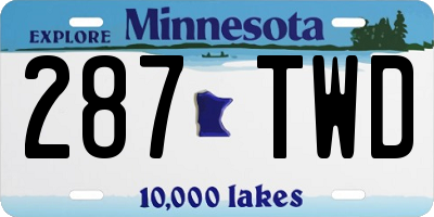 MN license plate 287TWD