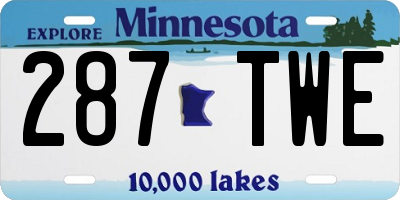 MN license plate 287TWE