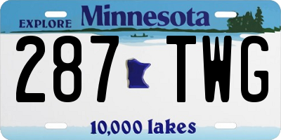 MN license plate 287TWG