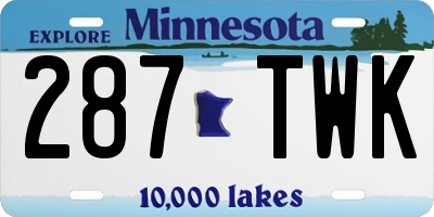 MN license plate 287TWK
