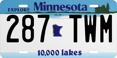 MN license plate 287TWM
