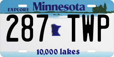 MN license plate 287TWP