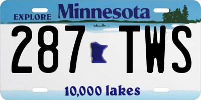 MN license plate 287TWS