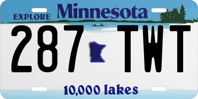 MN license plate 287TWT